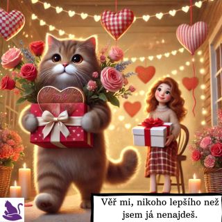 Valentýn se nám pomalu blíží. Lásky přícházejí a odcházejí, ale kočky, ty jsou věrné. #valentyn #kocky #kvetiny #cokolada...